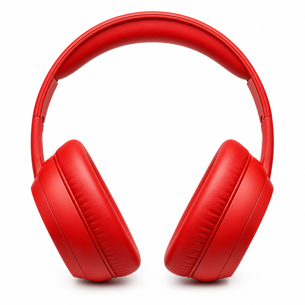 BassCore Pro Max headphones in red