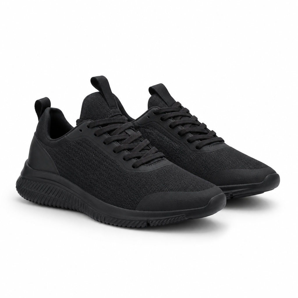 StrideFlex running shoes in black